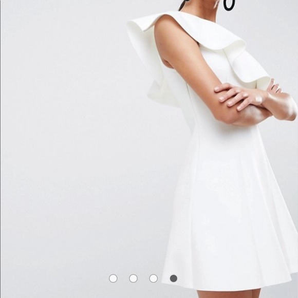 ASOS White Ruffle Dress - Picture 2 of 2